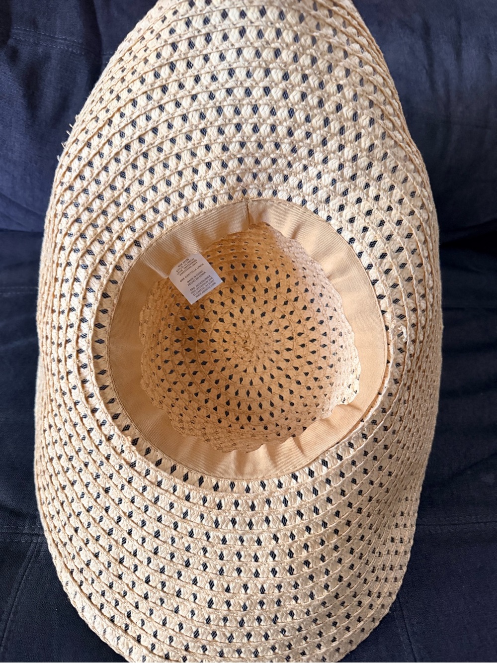 Open-Weave Wide Brim Sun Hat in Natural Straw - Picture 2 of 4